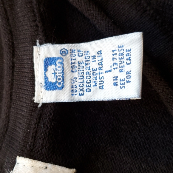 VINTAGE Marsh Landing Sleeveless Sweater size Large.  Black 100% cotton. - Picture 4 of 7